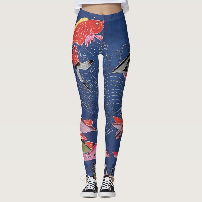 Japanese Okinawan Dye (Bingata) Leggings (Front)