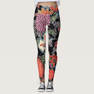 Japanese Okinawan Dye (Bingata) Leggings