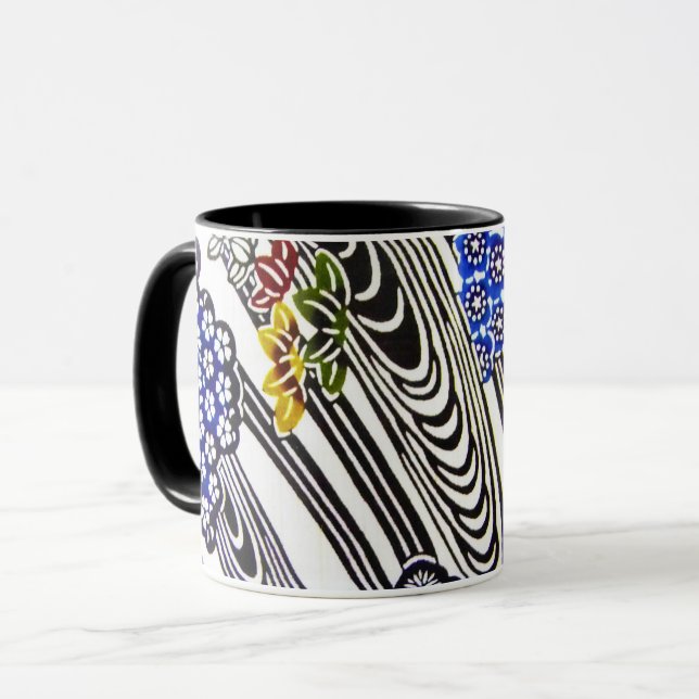 Japanese Okinawan Dye (Bingata) Mug (Front Left)