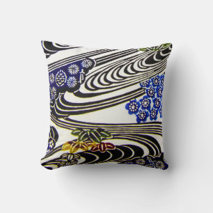 Japanese Okinawan Dye (Bingata) Throw Pillow
