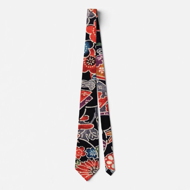 Japanese Okinawan Dye (Bingata) Tie (Front)