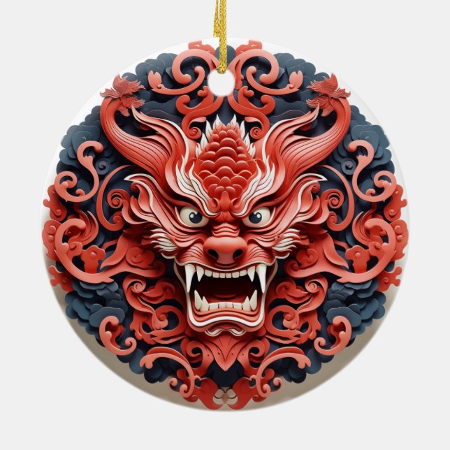 Japanese Oni Ceramic Ornament (Back)