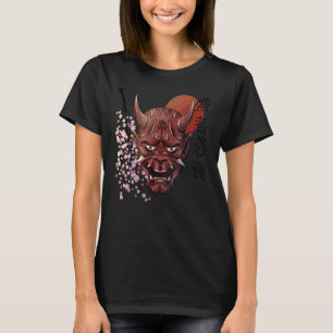 Japanese Oni Demon Mask Japanese Kanji Samurai Oni T-Shirt