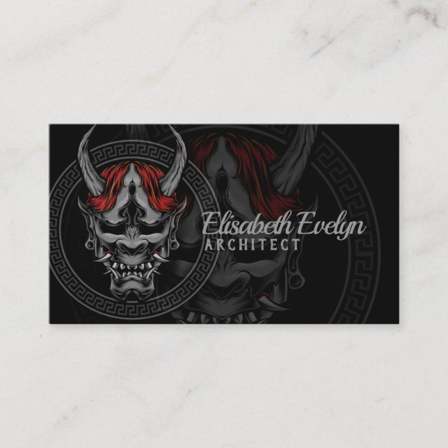 Japanese oni mask business card (Front)