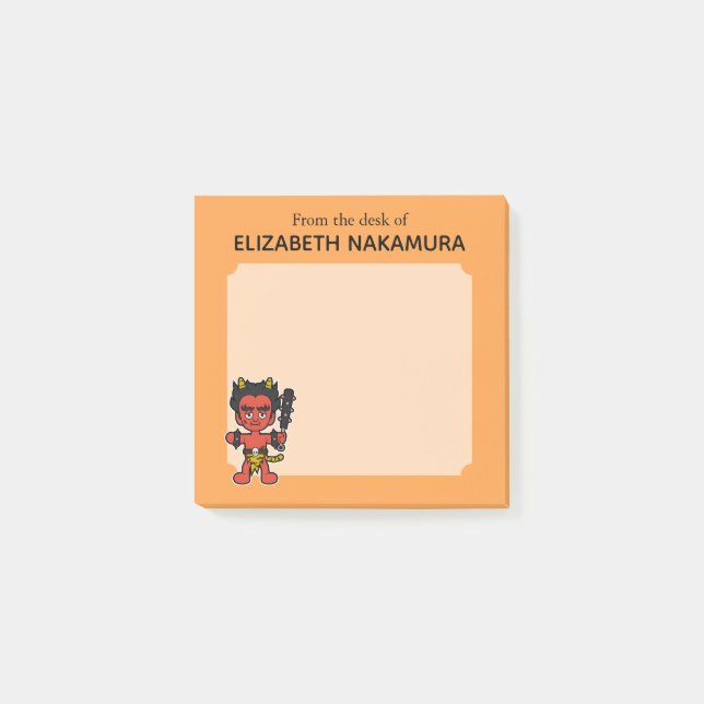 Japanese Oni Yokai Monster- Personalized Post-it Notes (Front)