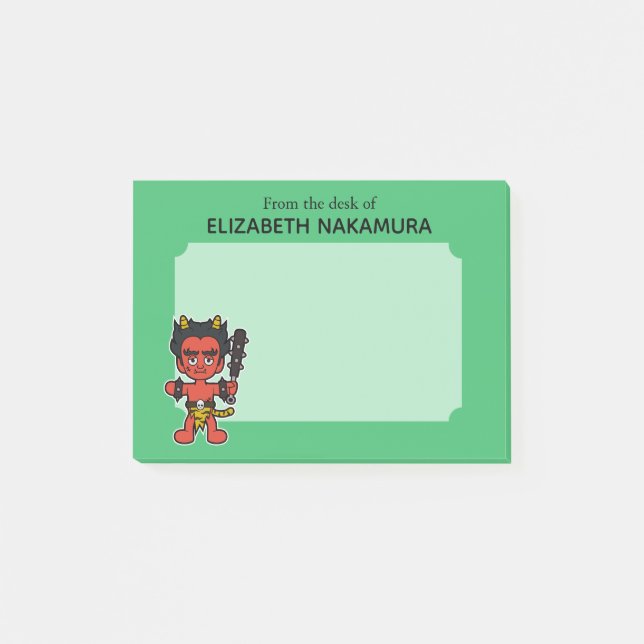 Japanese Oni Yokai Monster- Personalized Post-it Notes (Front)