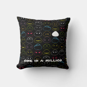 Japanese Onigiri Fluo Pattern Throw Pillow