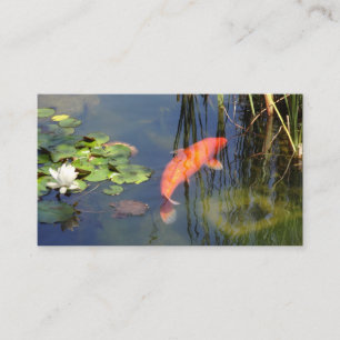Japanese Orange Koi Fish Lotus Garden Pond Business Card