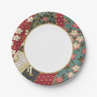 Japanese origami pattern paper plate