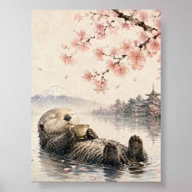 Japanese Otter Poster Printable Wall Art  (Front)