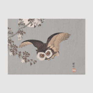 Japanese Owl Night Moon Woodcut Flying Night Tissue Paper