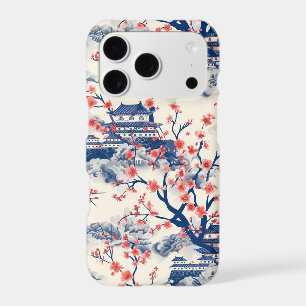 Japanese Pagoda Cherry Blossom Blue Cream