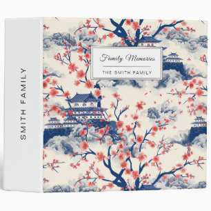 Japanese Pagoda Cherry Blossom Blue Cream Binder
