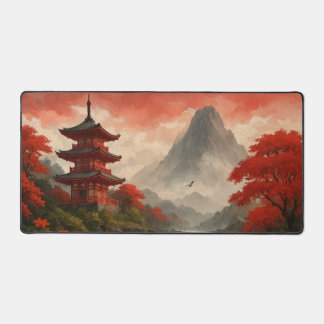 Japanese Pagoda Landscape Desk Mat