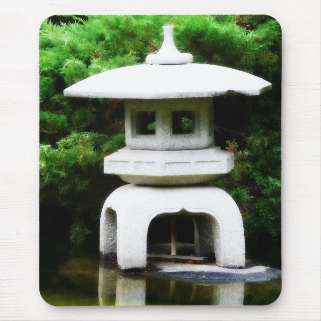 Japanese Pagoda Lantern Style Garden Statue Mouse Pad (Front)