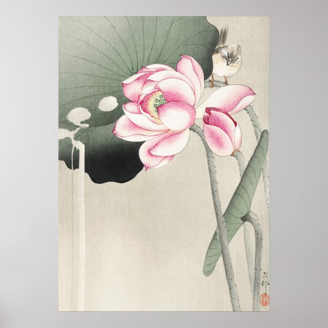 Japanese painting by ohara koson,vintage小原古邨の日本画 poster (Front)