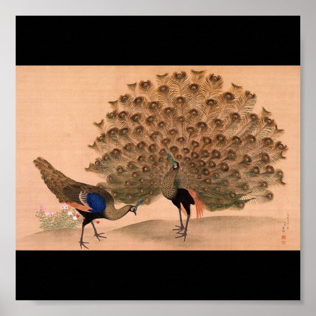 Japanese Painting c. 1781 Peacock Poster (Front)