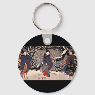 Japanese Painting c. 1800's Keychain