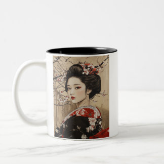 Japanese painting style GEISYA MAG06 Two-Tone Coffee Mug