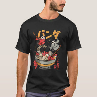 Japanese Panda Monks Fighting Over Ra Noodles- Chi T-Shirt