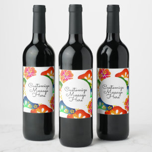 Japanese Party theme 001  Wine Label