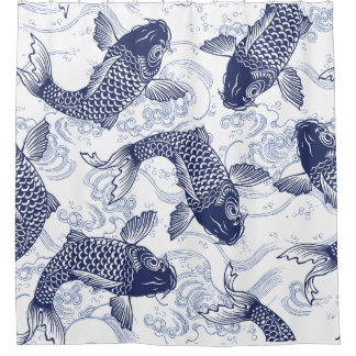 JAPANESE PATTERN FISH IN WATER Shower Curtain