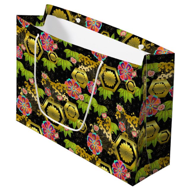 Japanese pattern omiyage Gift bag (Front Angled)