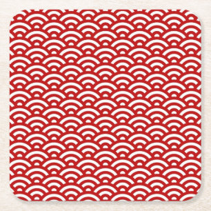 Japanese pattern square paper coaster