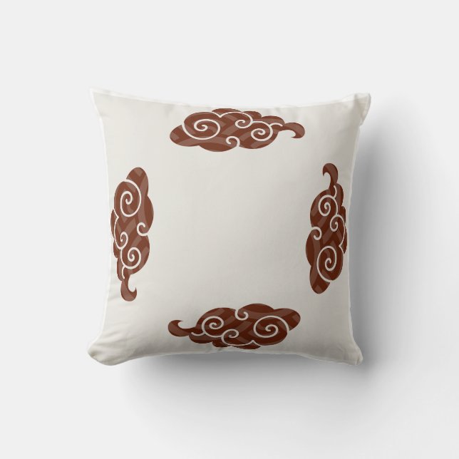 Japanese Pattern Square Pillow – Timeless Elegance (Front)