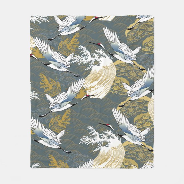 Japanese pattern. Traditional motif background wit Fleece Blanket (Front)