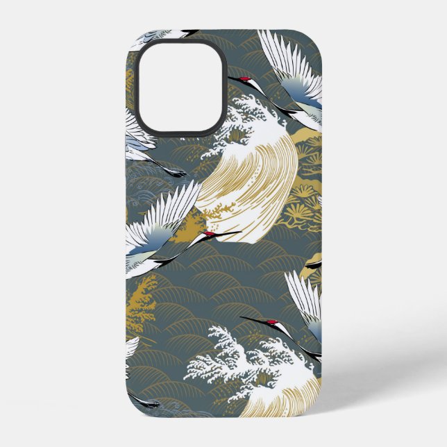 Japanese pattern. Traditional motif background wit iPhone Case (Back)
