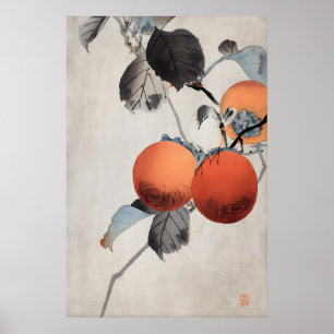 Japanese Persimmon Painting Print  Vintage