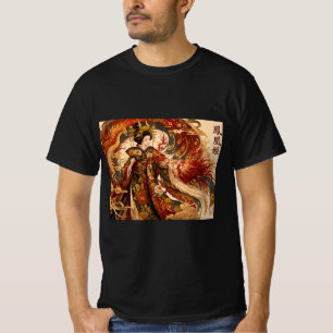 Japanese Phoenix Geisha Art Mythology Design T-Shirt