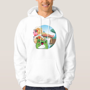 Japanese Picnic by the Bridge with Cat and Frog Hoodie