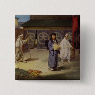 Japanese Pilgrim returning from Mount Fusi Yama 2 Inch Square Button