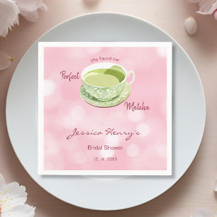 Japanese Pink Matcha Bridal Shower  Napkin