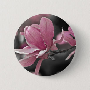 Japanese Pink Saucer Magnolia 2 Inch Round Button