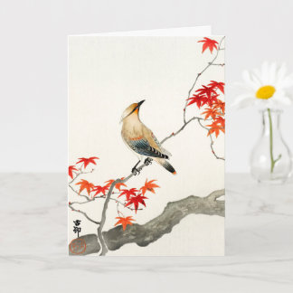 Japanese plague bird - Ohara Koson - Vintage Art Card