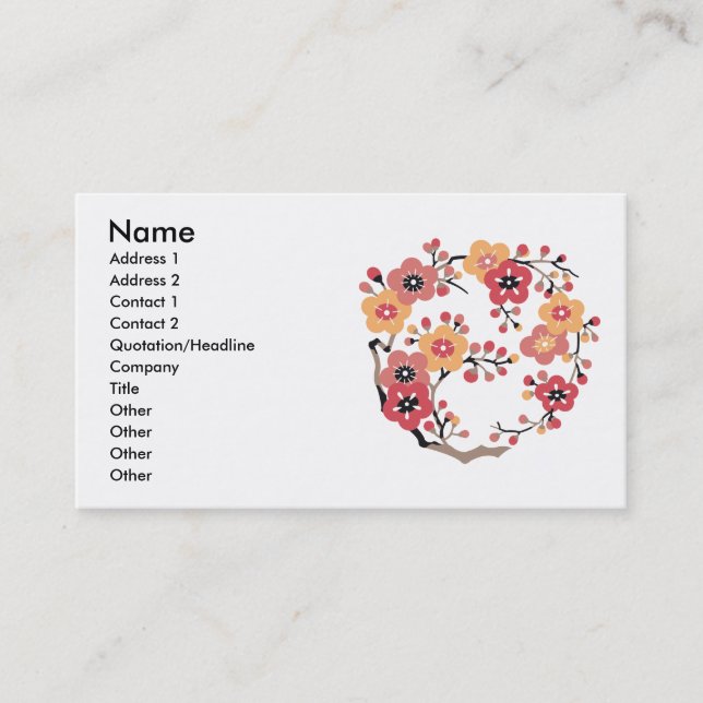 Japanese Plum blossoms Circle Business Card (Front)