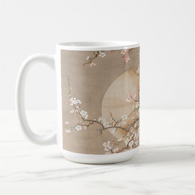 Japanese plum blossoms in moonlight by Sō Shizan Coffee Mug (Left)