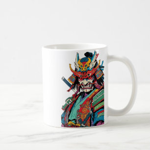Japanese pop art samurai coffee mug