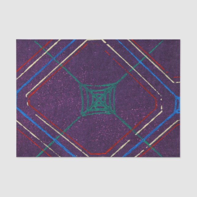 JAPANESE PRINT PURPLE TISSUE PAPER GEOMETRIC (Front)