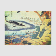 JAPANESE PRINT WITH WHALE Tissue Paper