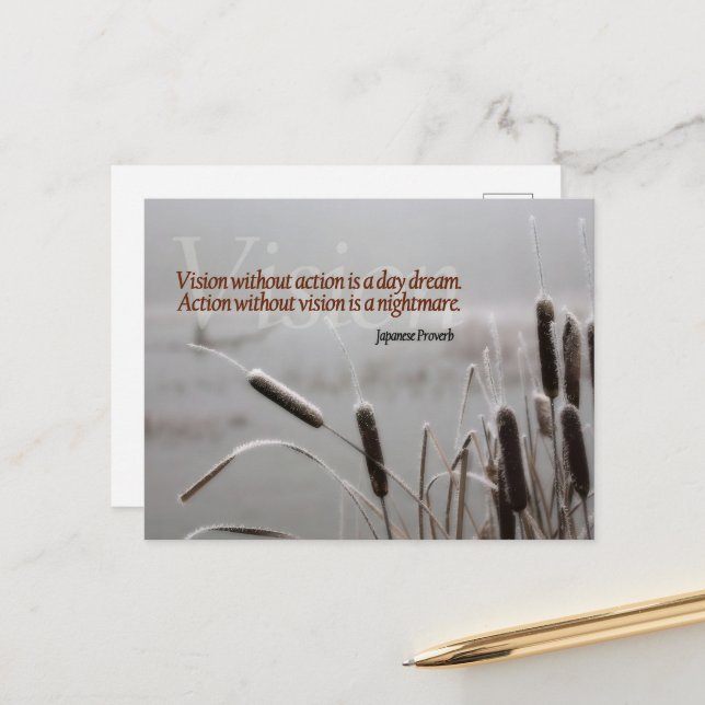 Japanese Proverb Inspirational Quote Action Vision Postcard (Front/Back In Situ)