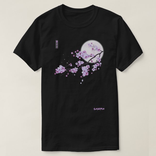 Japanese Purple Sakura Cherry Blossom Flower Class T-Shirt (Design Front)