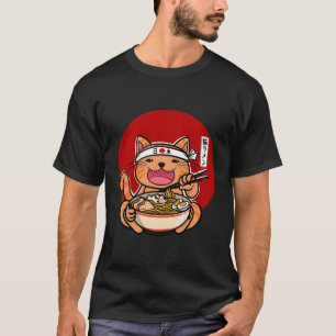 Japanese Ra Noodles Anime Japan Cat T-Shirt