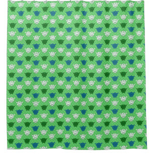 Japanese rabbit print, green, blue and white