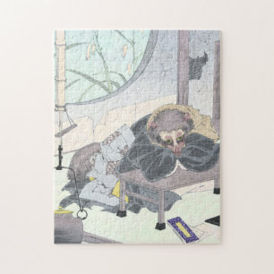 Japanese Raccon Dog Tanuki Ukiyo-e by Yoshitoshi Jigsaw Puzzle