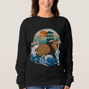 Japanese Raccoon Dog Great Wave Kanagawa Japan Vin Sweatshirt