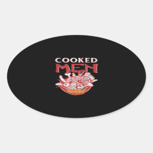 Japanese Ramen Food Pun Humour Cooked Gift Oval Sticker